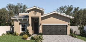 Zia Homes. The calico is 1935 square feet, 1 level, 4 bedrooms, and 3 bathrooms, with 2 garages.