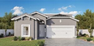 Zia Homes. The rose is 2048 square feet, 1 level, 4 bedrooms, and 3 bathrooms, with 2 garages.