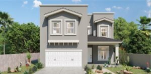 Zia Homes. The sage is 2860 square feet, 2 level, 5 bedrooms, and 3.5 bathrooms, with 2 garages.