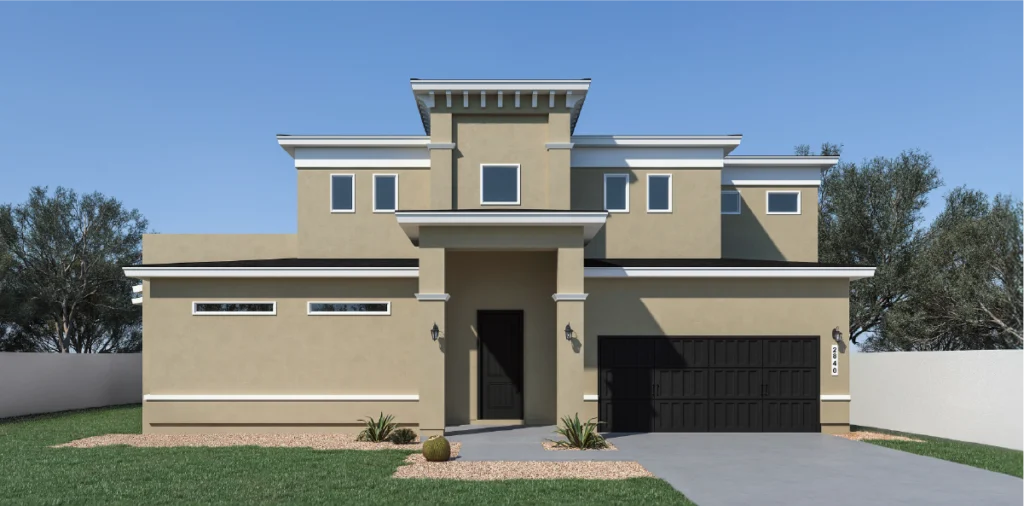 Zia Homes. The oxford 'B' is 2840 square feet, 2 level, 4 bedrooms, and 2.5 bathrooms, with 2 garages.