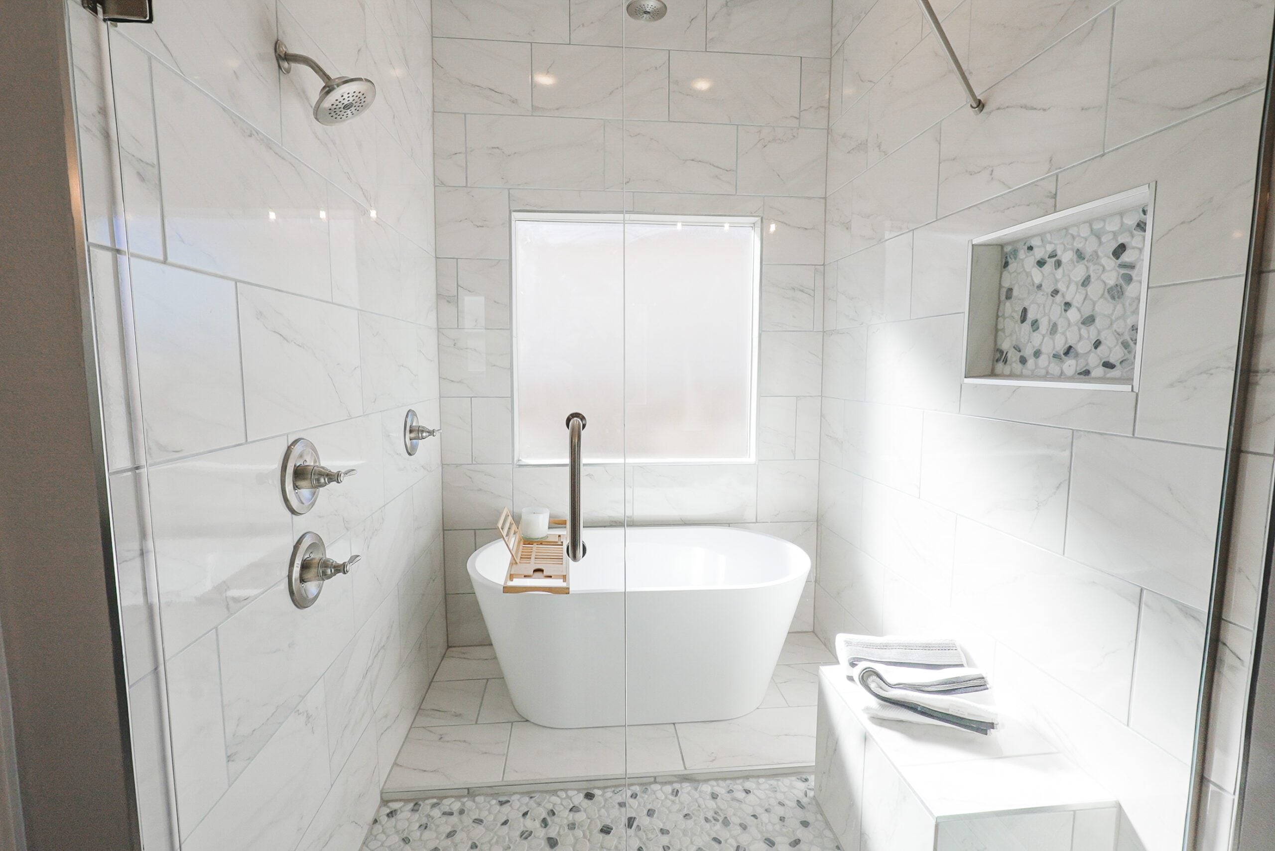 The Orchid Master Bathroom with free stand tub and modern finishes